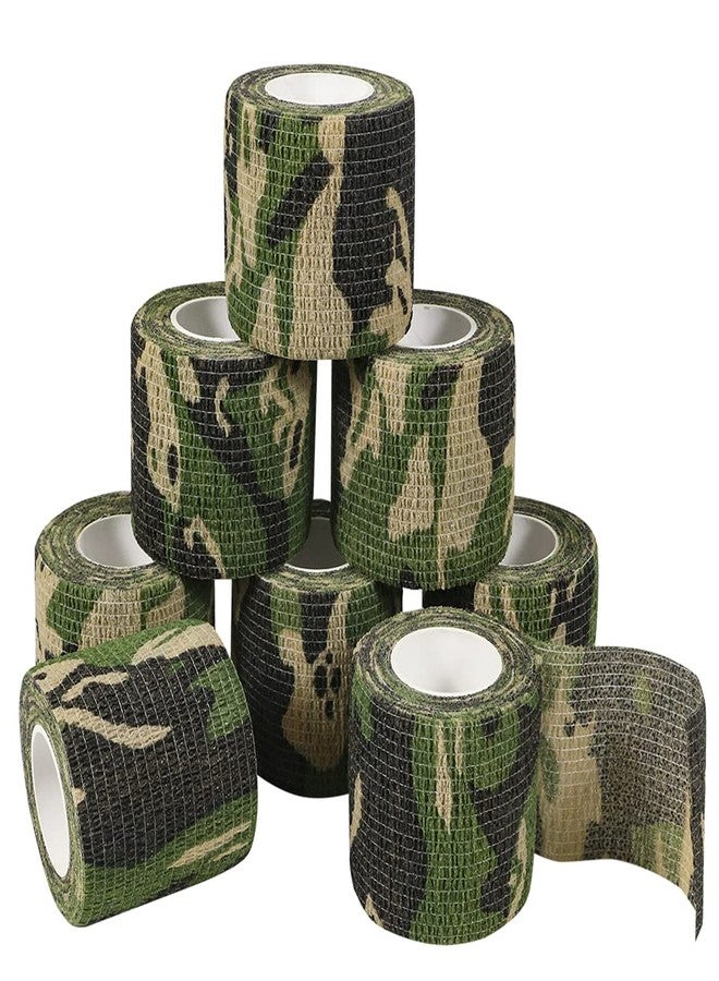 GooGou Self Adherent Bandages Camouflage Cohesive Tape Camo Elastic Sports Tape for Sports Hunting Gear and Finger Wrist Ankle 8PCS 2 in X 14.7 ft (Camouflage) - Image 1
